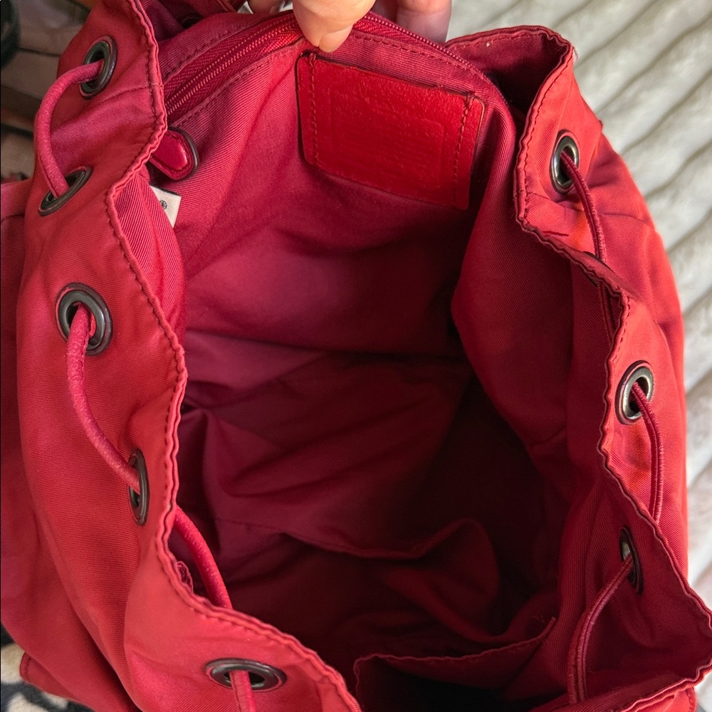 Coach Red Drawstring Bag - Picture 3 of 9